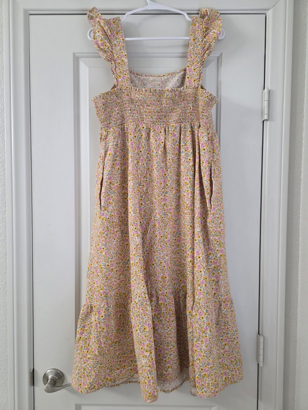 Universal Thread Pink Floral Ruffle Strap Midi Dress - Picture 4 of 5